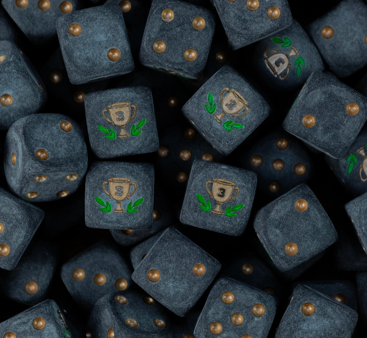 Bronze Third Place Trophy D6 Dice