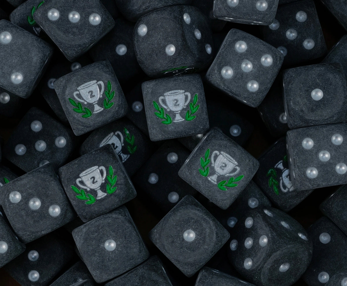Silver Second Place Trophy D6 Dice