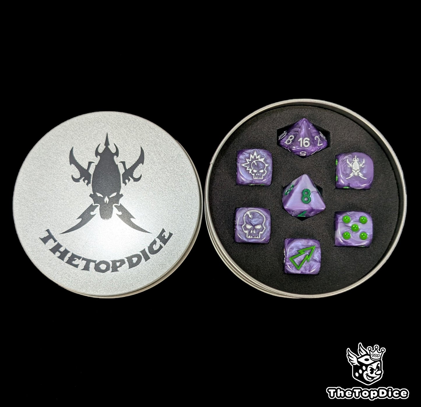 Fantasy football dice set for dark elf factions
