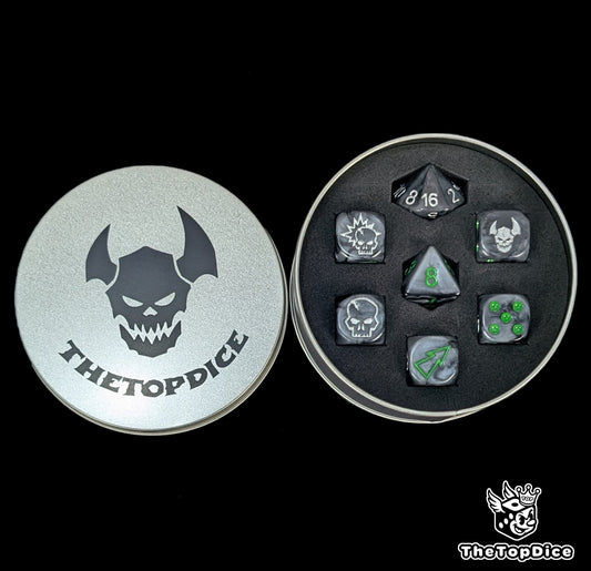 Resin dice for dark orc fantasy football teams