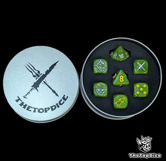 Handmade halfling dice set for tabletop RPG