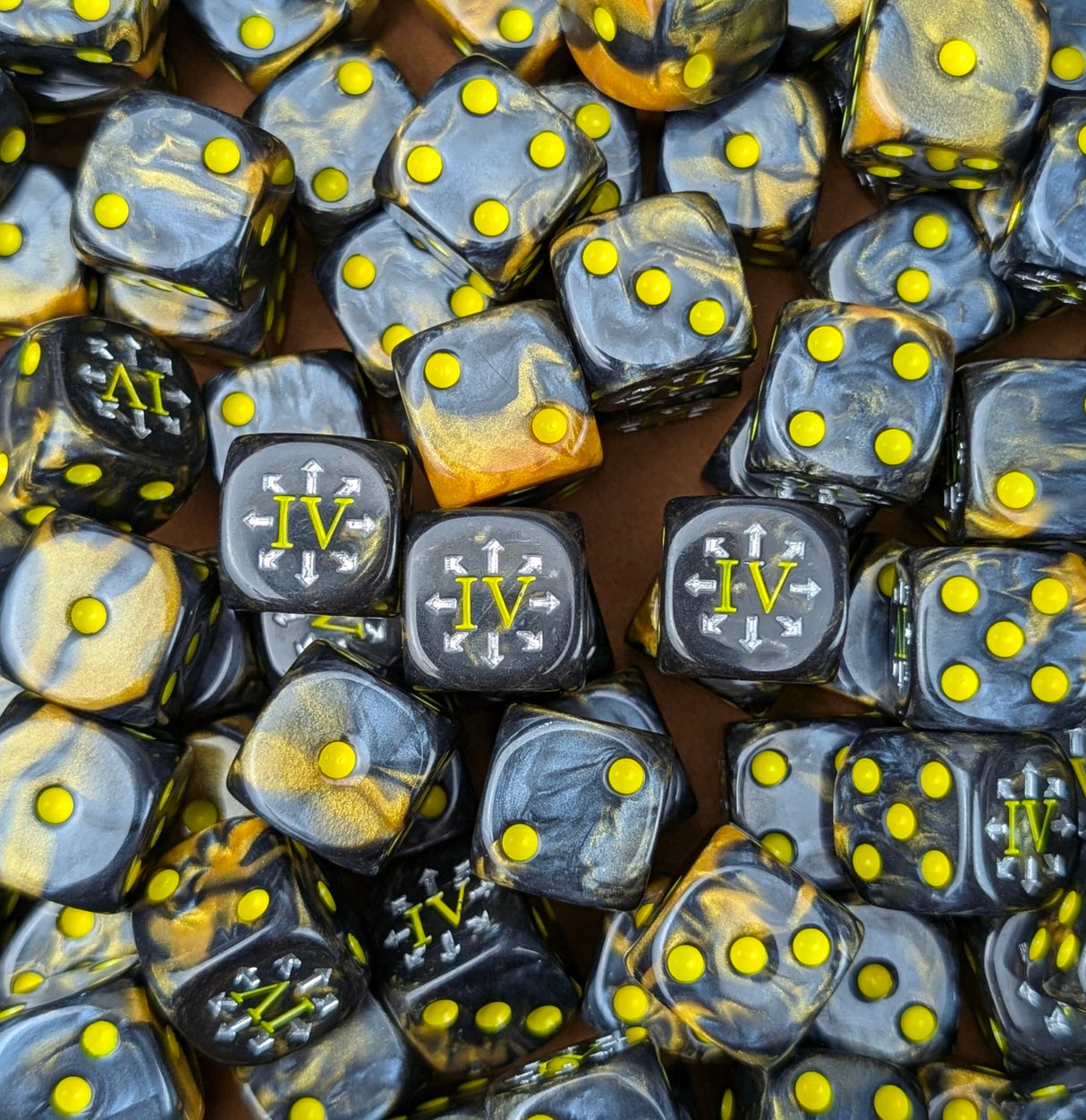 Custom resin D6 dice for sci-fi siege legions