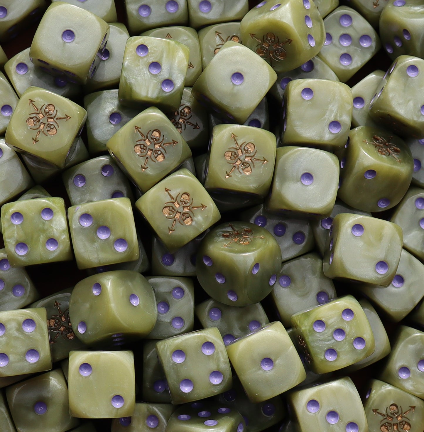 Grimdark decay dice for Nurgle-style legions