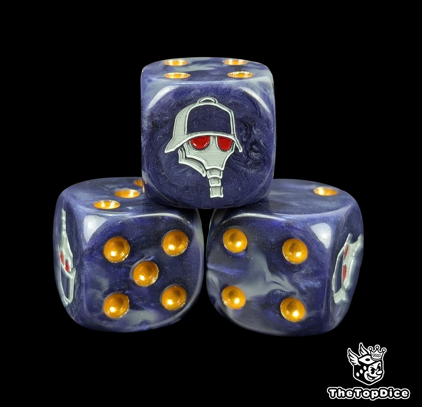 Engraved resin D6 dice for death korps-style factions