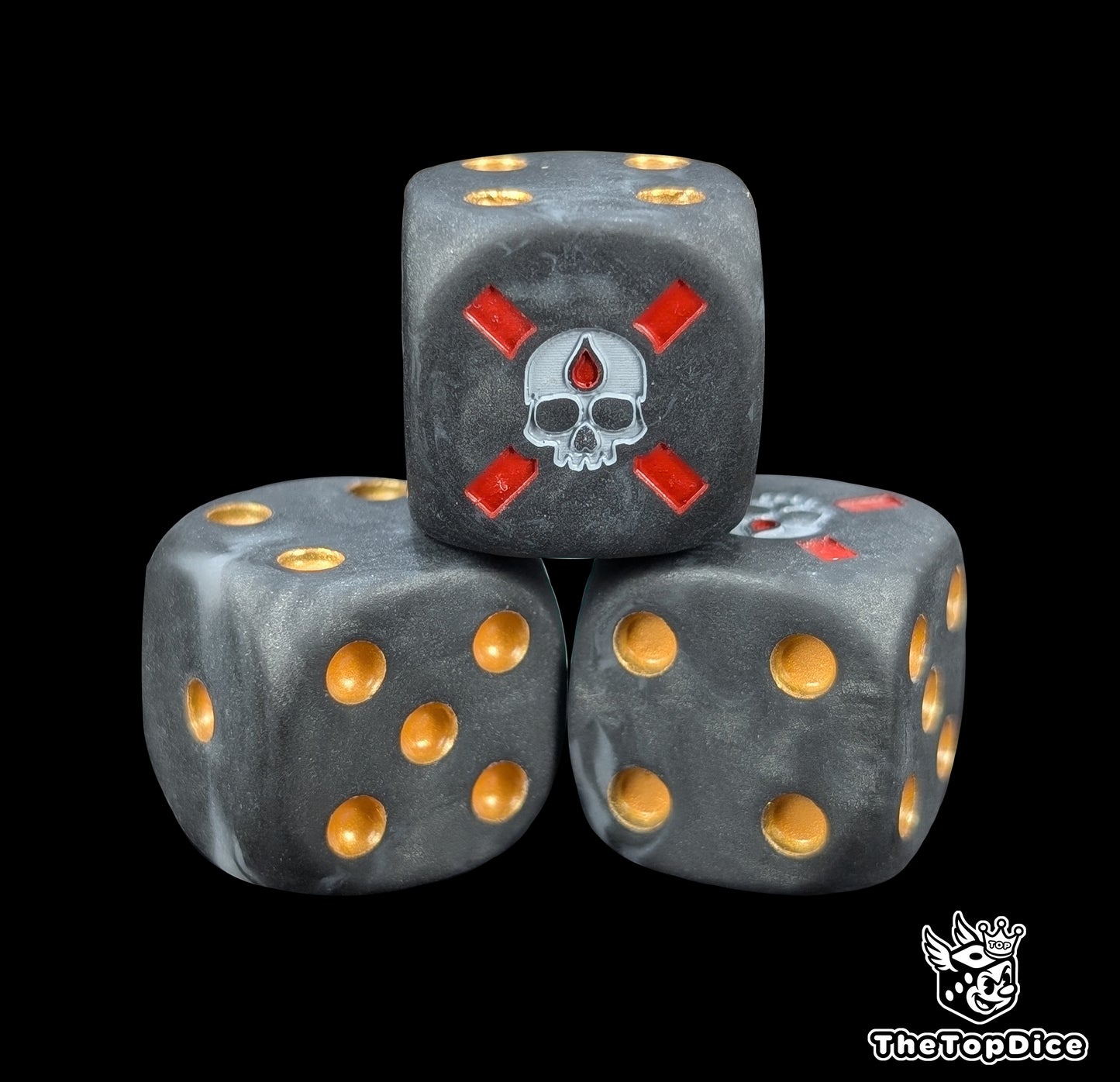 Blood Angels Death Company engraved dice for 40K and Kill Team