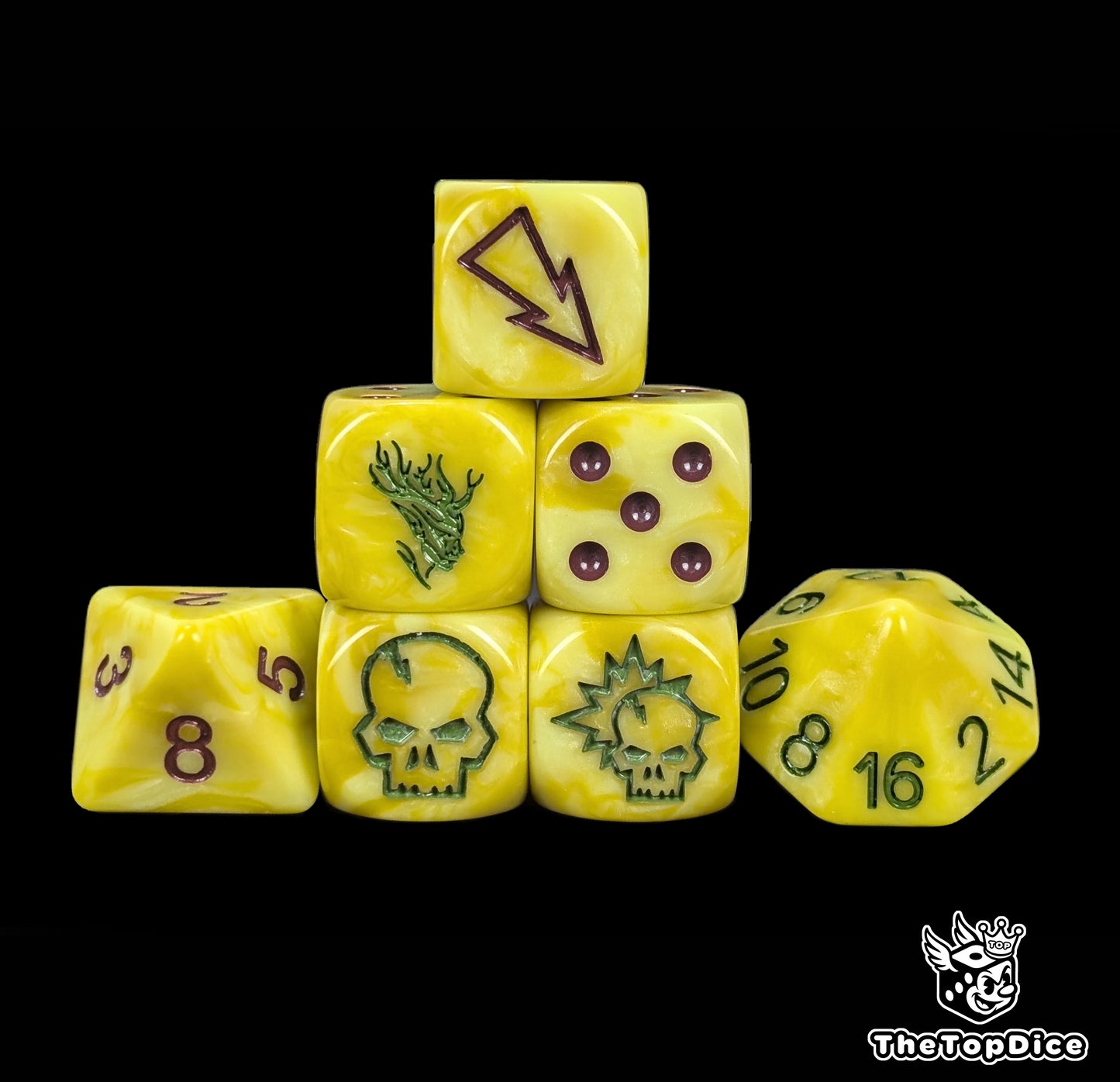 Wood Elf dice set compatible with Blood Bowl