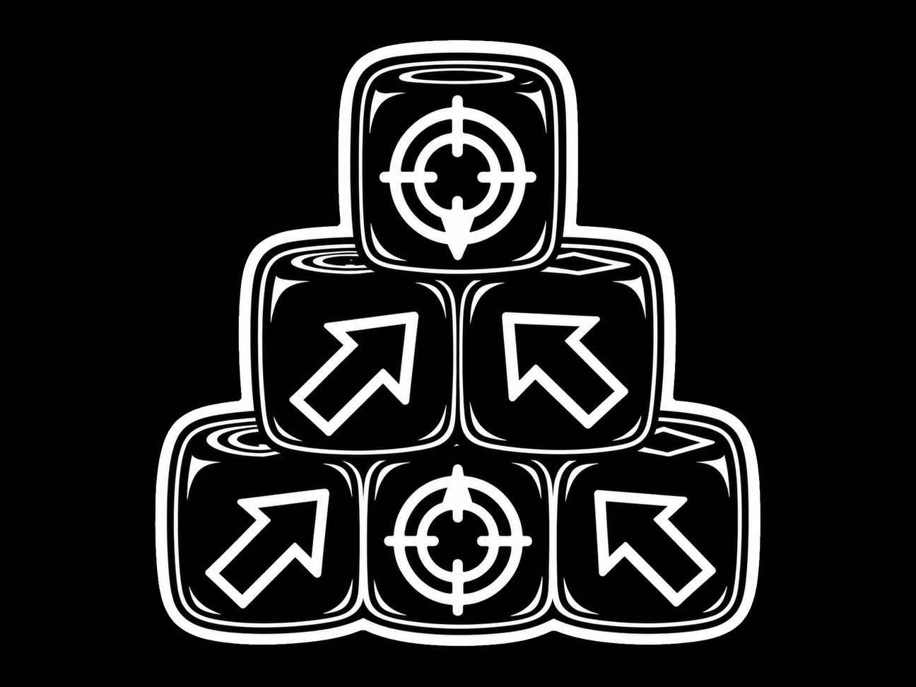 Scatter & Deviation themed 16mm resin dice