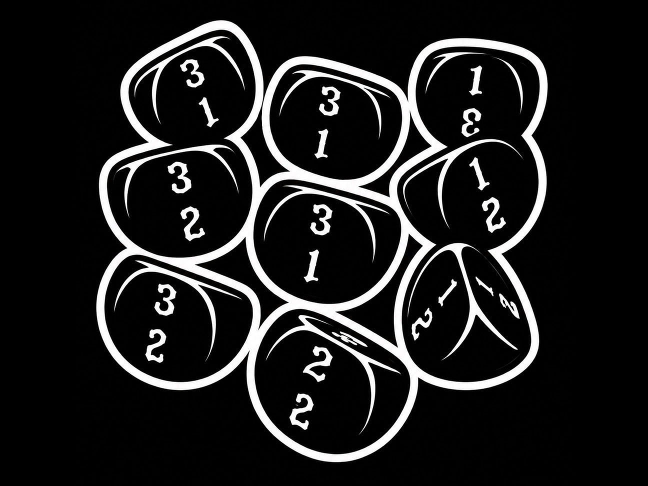 D3 Three Sided themed 16mm resin dice