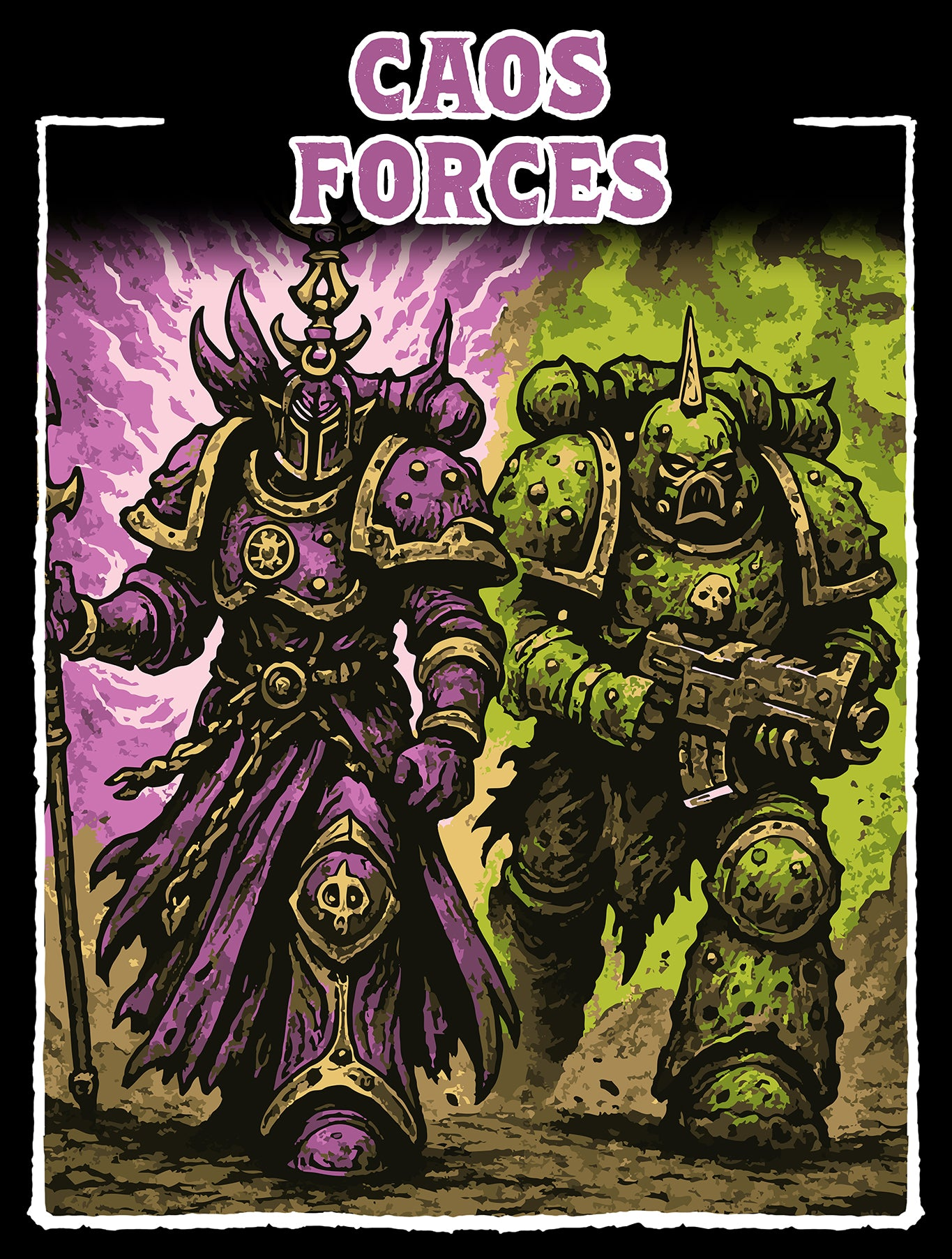 Custom Warhammer 40K dice for Chaos forces – engraved D6 for traitor legions, cults and daemon warbands