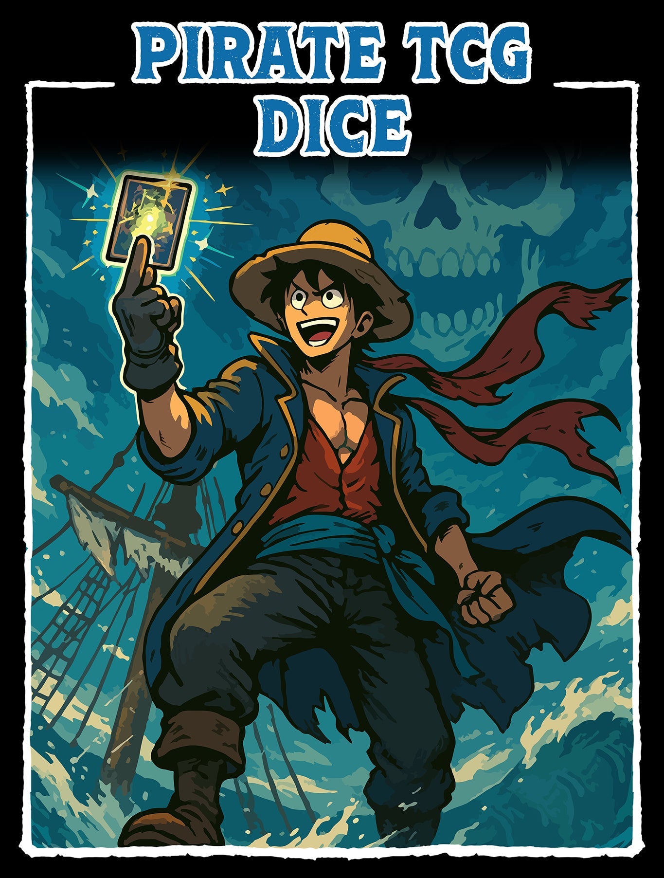 One Piece card game dice – resin D6 and Don energy markers for pirate crews, marine forces and anime-themed TCGs