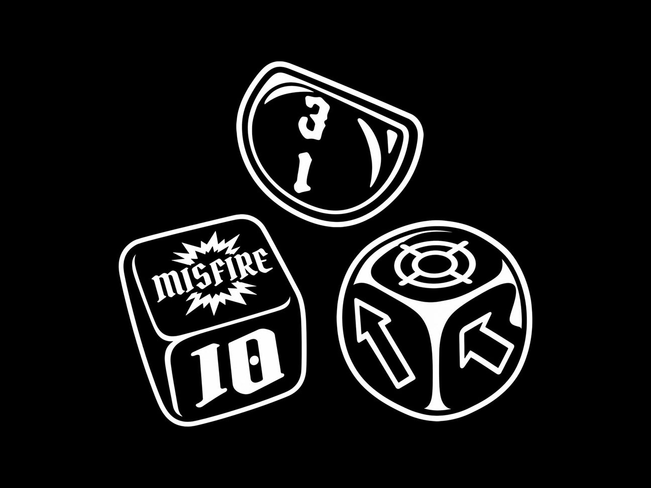 Special and extra 16mm resin dice including D3 three sided dice and scatter dice