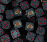 Black Burning Tome D6 Dice