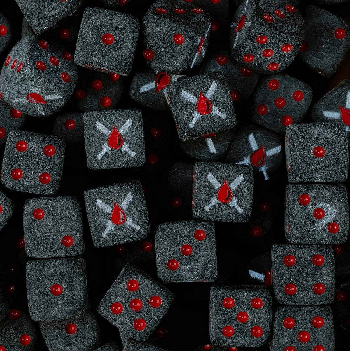 Black Chainsword Drop D6 Dice