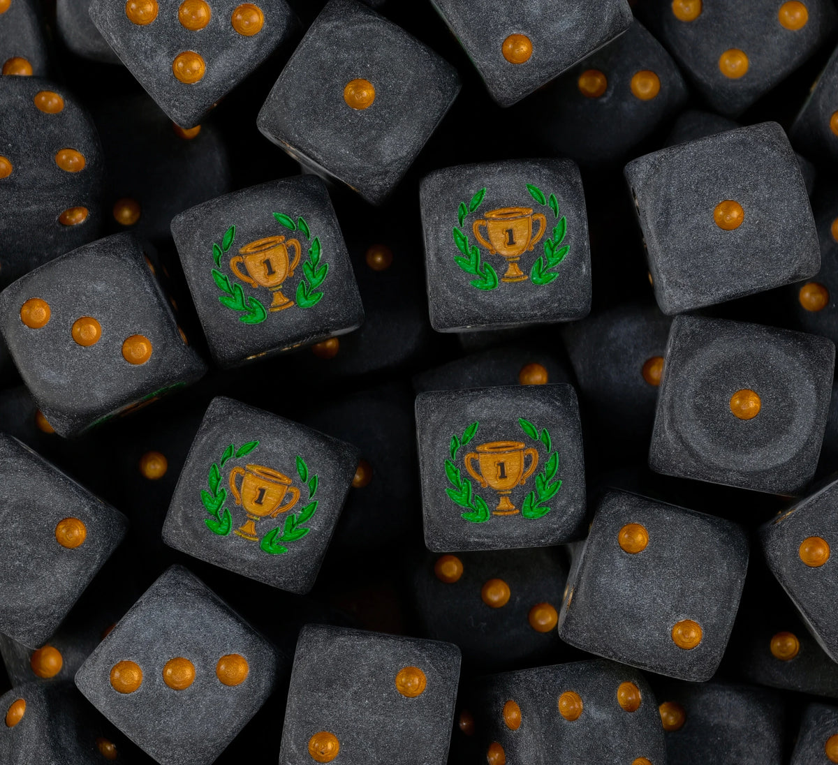 Gold First Place Trophy D6 Dice