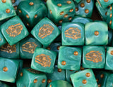 Green Chameleon Hunters D6 Dice