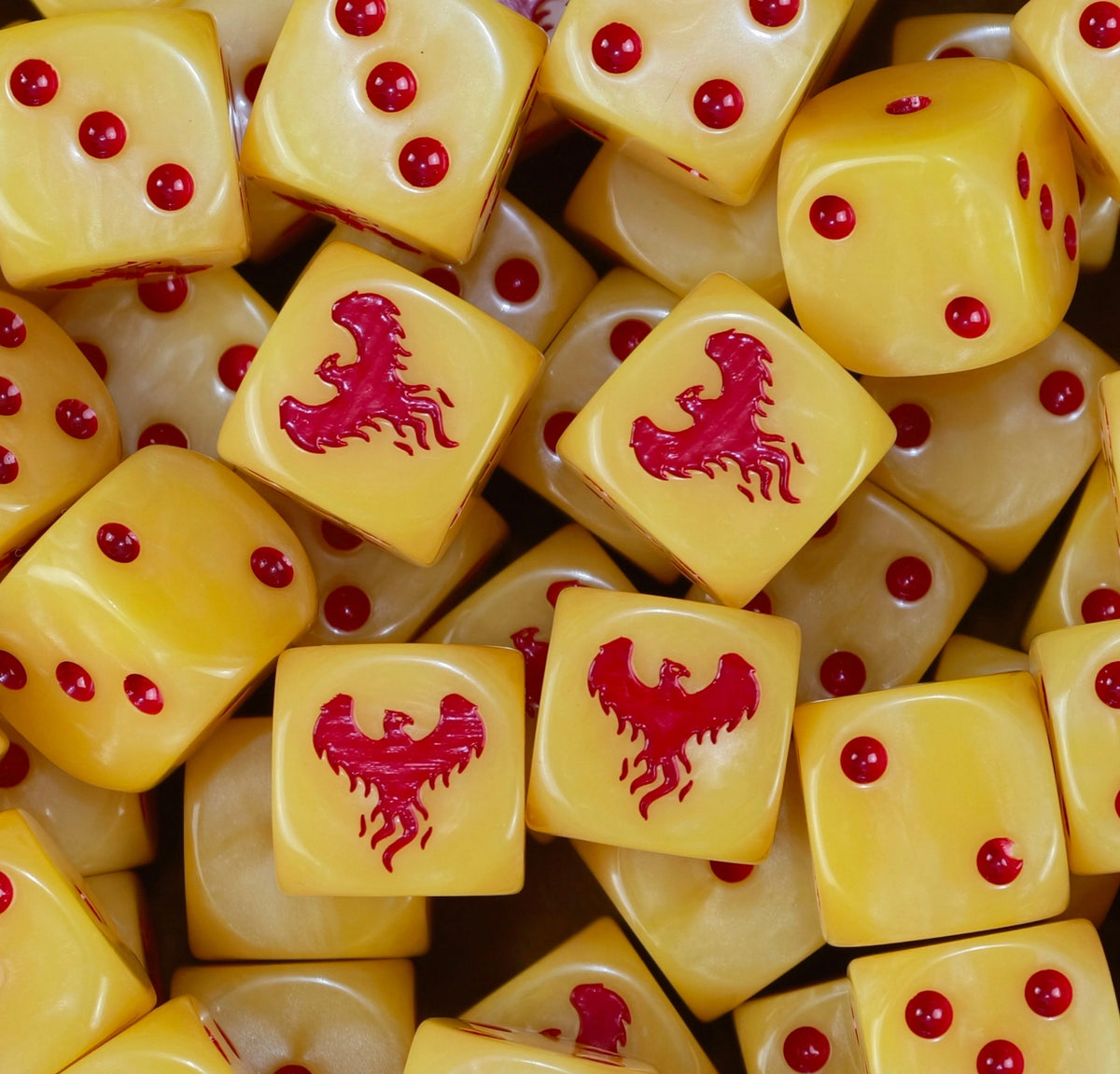 Gold Phoenix Hawks D6 Dice