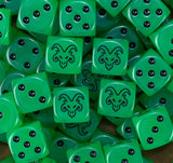 Glowing Rat Face D6 Dice