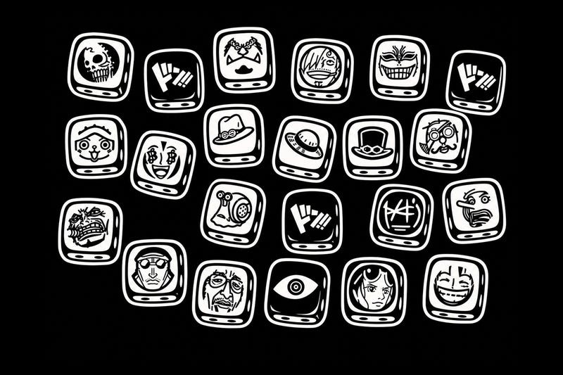 Anime pirate TCG dice designs, 16mm resin counters and character icons for card games