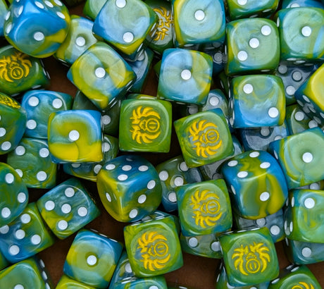 Custom resin D6 dice set for arcane sorcerer fantasy armies