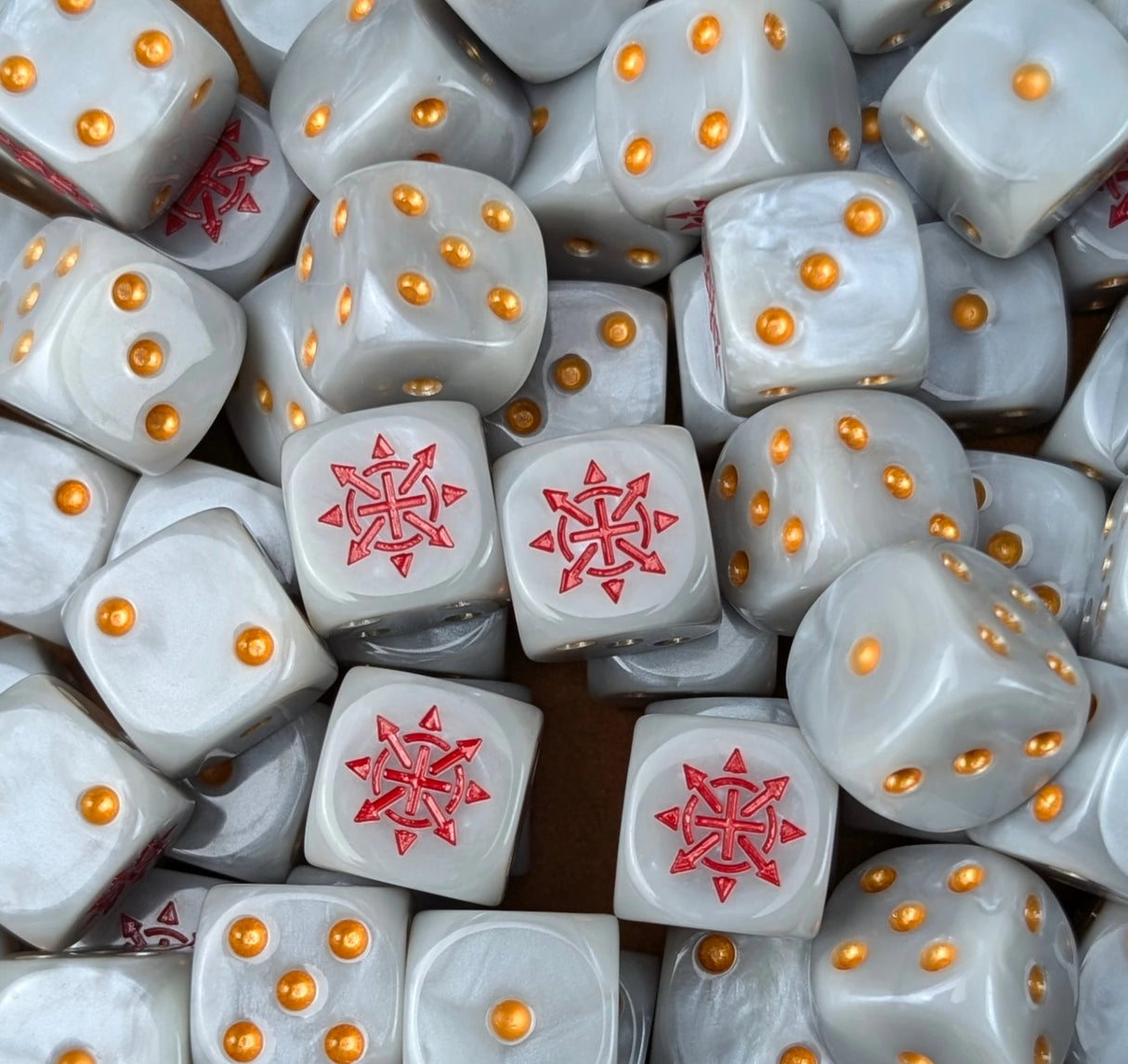 Custom resin D6 dice for sci-fi dark gods warbands