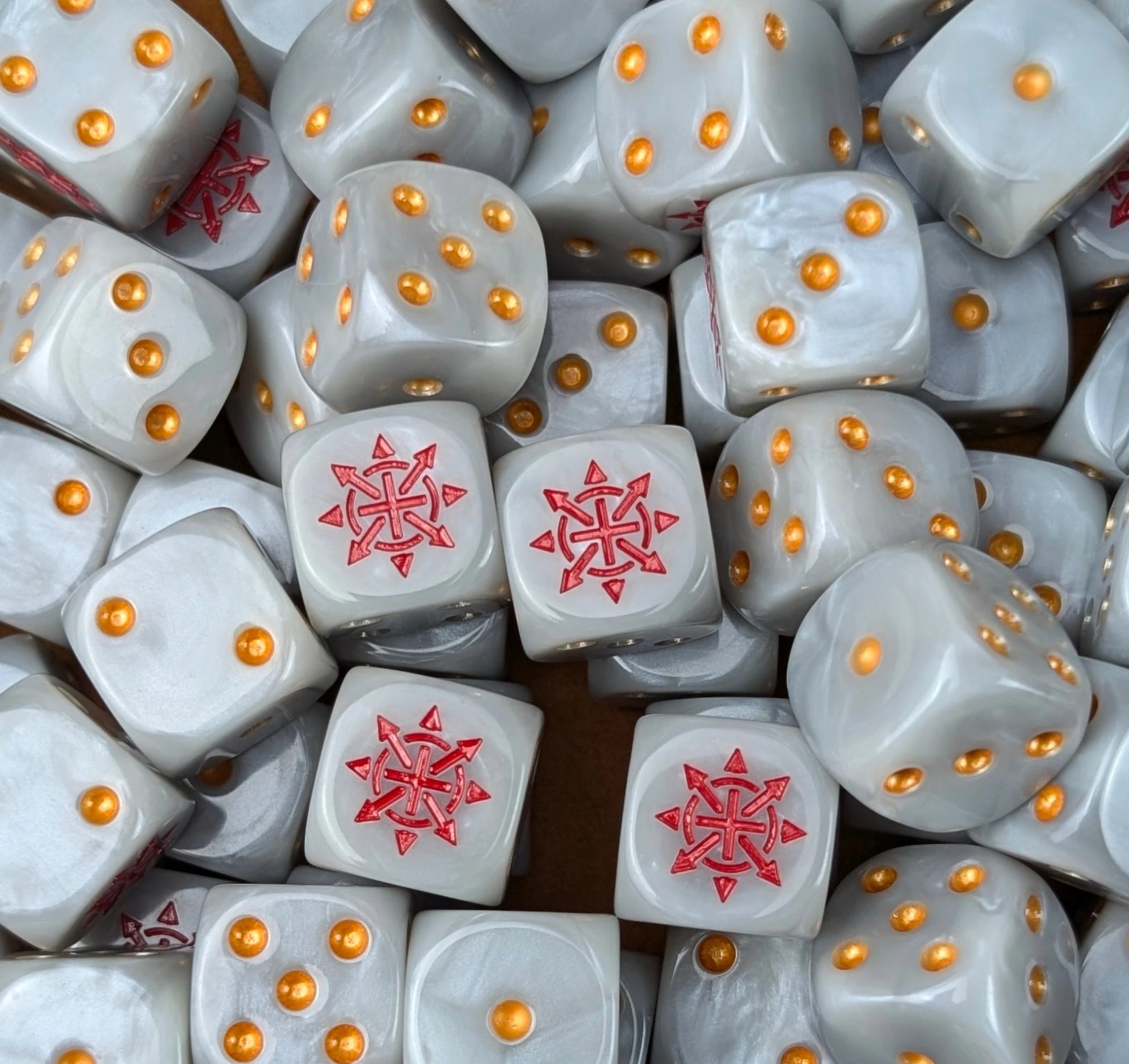 Custom resin D6 dice for sci-fi dark gods warbands