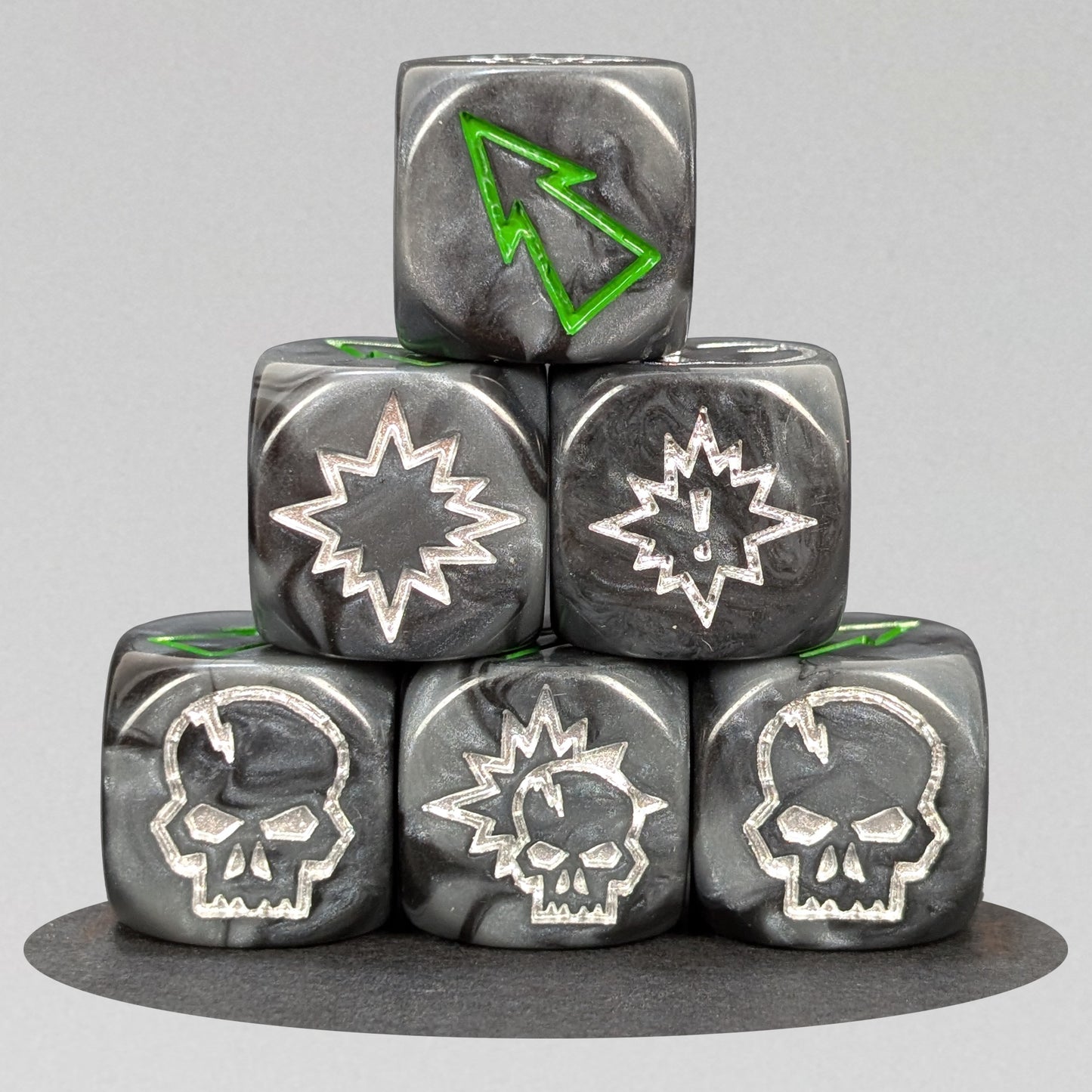 Black Orks Set Bloody Football Dice