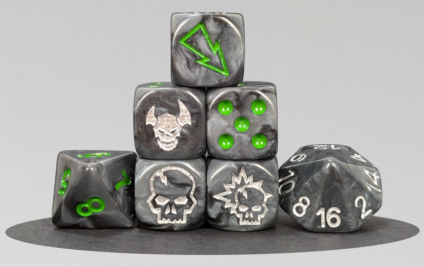 Black Orks Set Bloody Football Dice