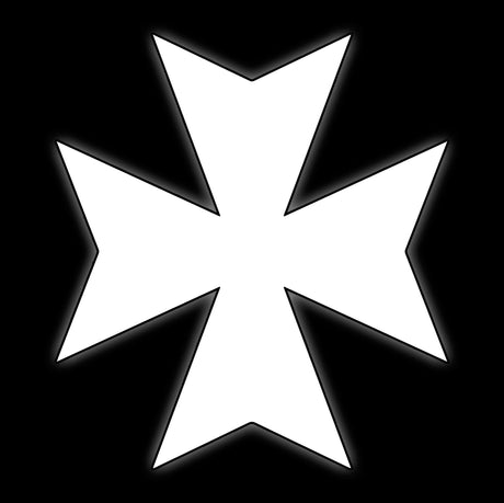 Bold templar cross in white on black, tile for black crusader chapter 16mm grimdark dice