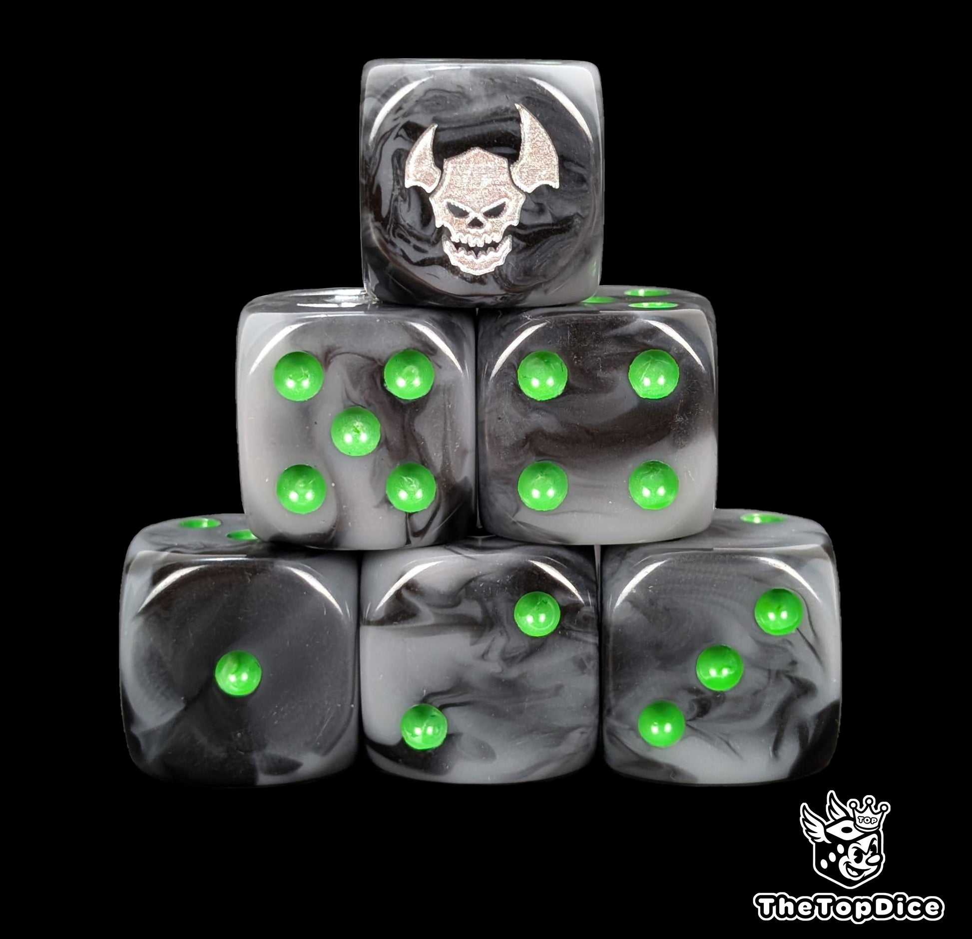 Black Orc inspired dice for brutal fantasy teams