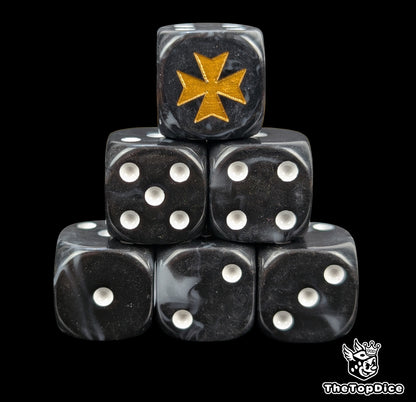 Black Templars dice for Warhammer 40K crusader armies