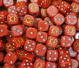 Full tray of red Bloodfang Berserkers D6 dice for tabletop wargaming and RPGs