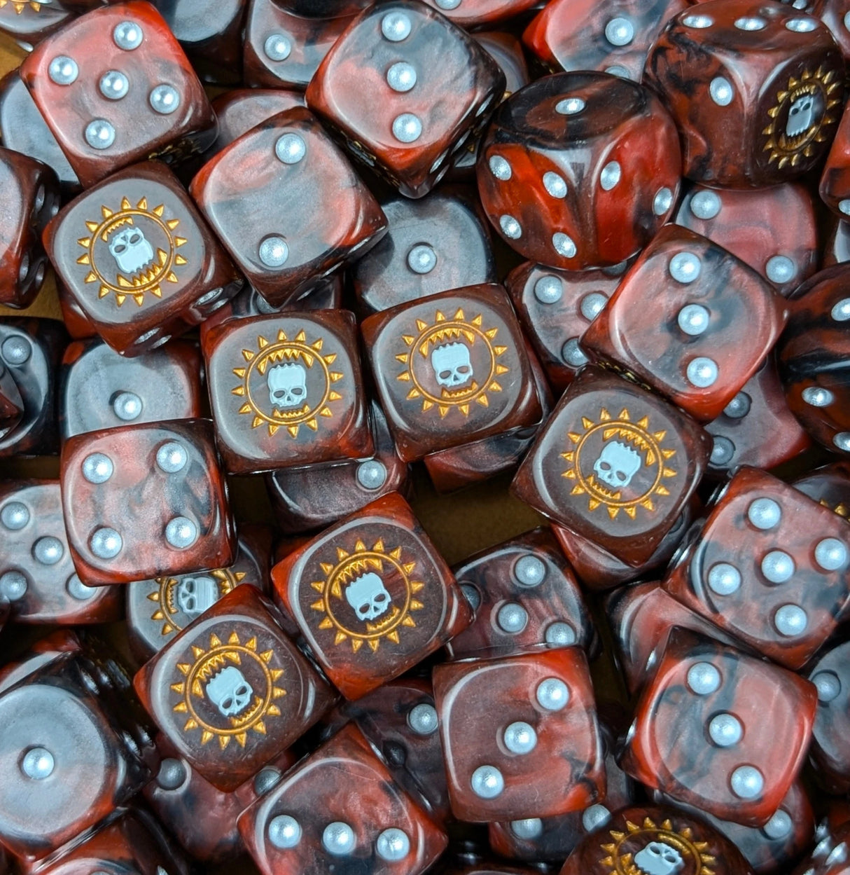 Custom resin D6 dice for savage berserker warbands