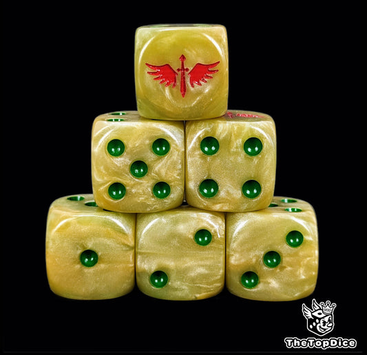 Deathwing inspired dice for grimdark elite factions