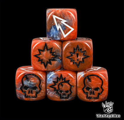 Core team dice with bold colors and clarity