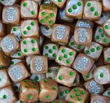 Pile of copper tomb robot 16mm D6 dice for a sci-fi undying machine army