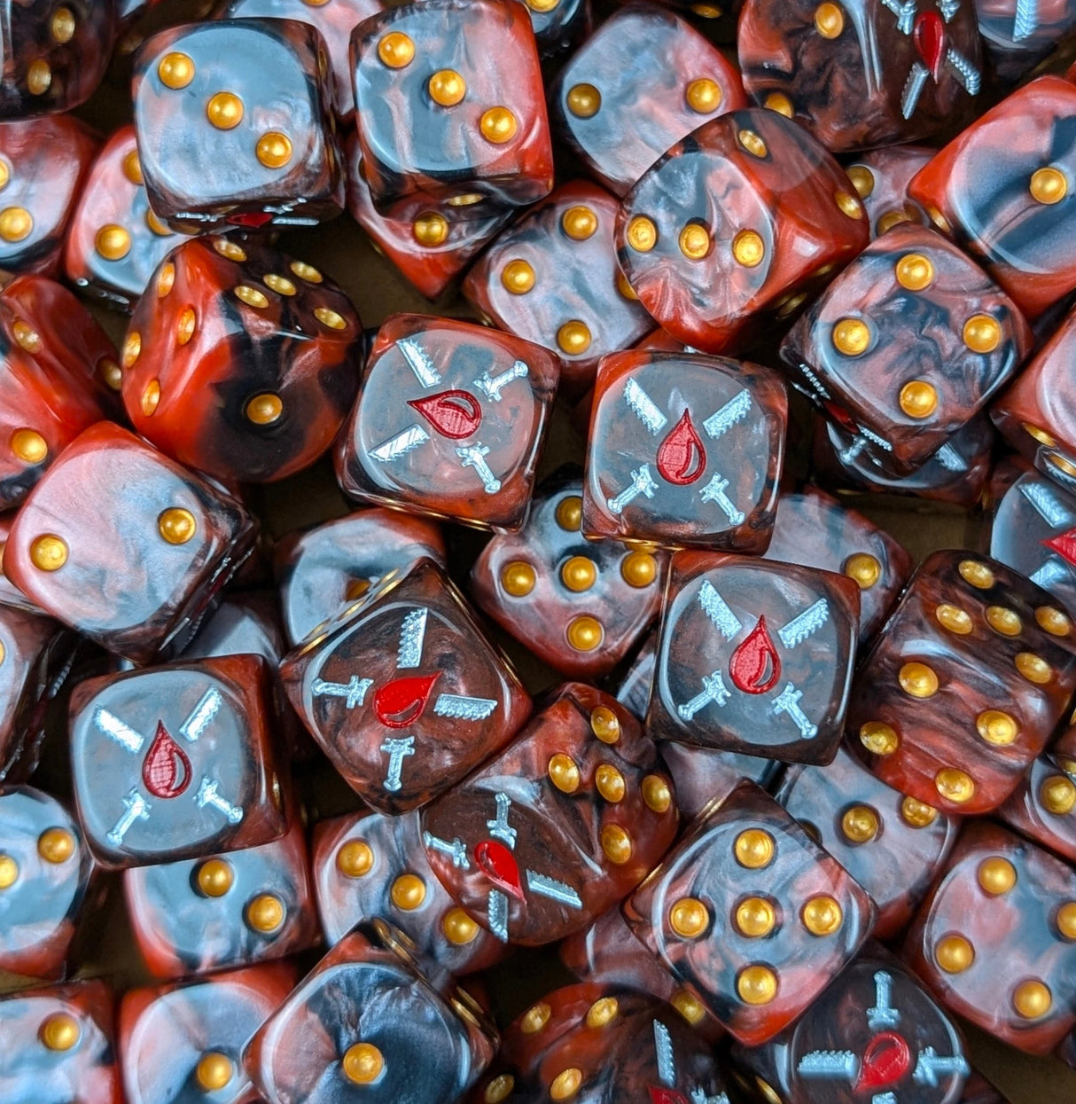 Custom resin D6 dice for sci-fi blood knight armies