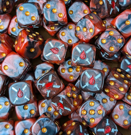 Custom resin D6 dice for sci-fi blood knight armies