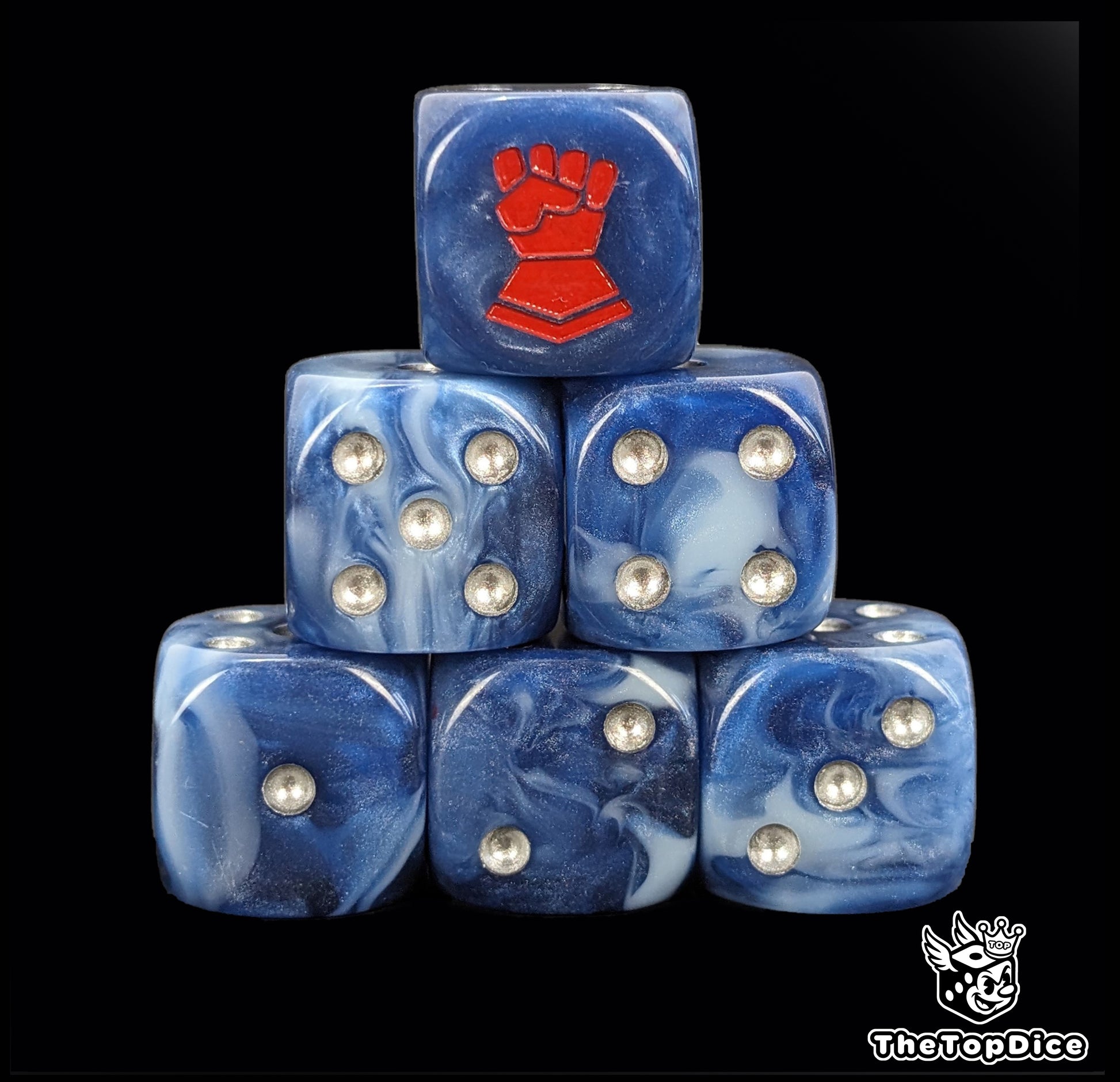 Crimson Fist inspired dice set for imperial defenders