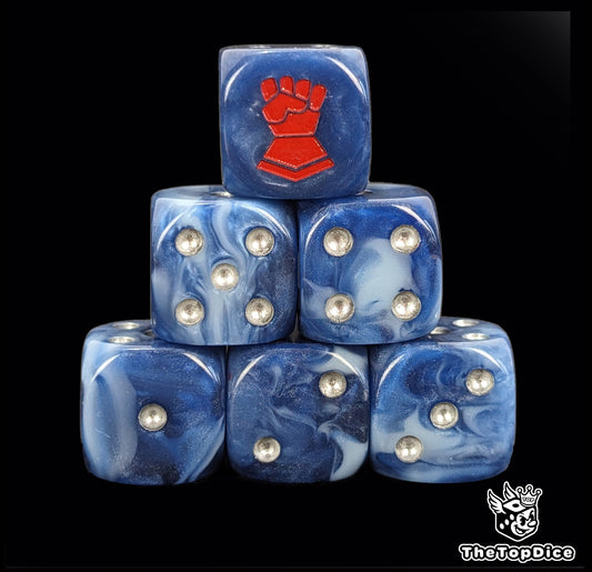 Crimson Fist inspired dice set for imperial defenders