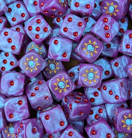 Custom resin D6 dice for dark-gods warbands