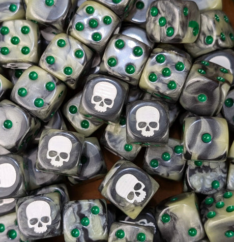 Custom resin D6 dice for sci-fi knight armies