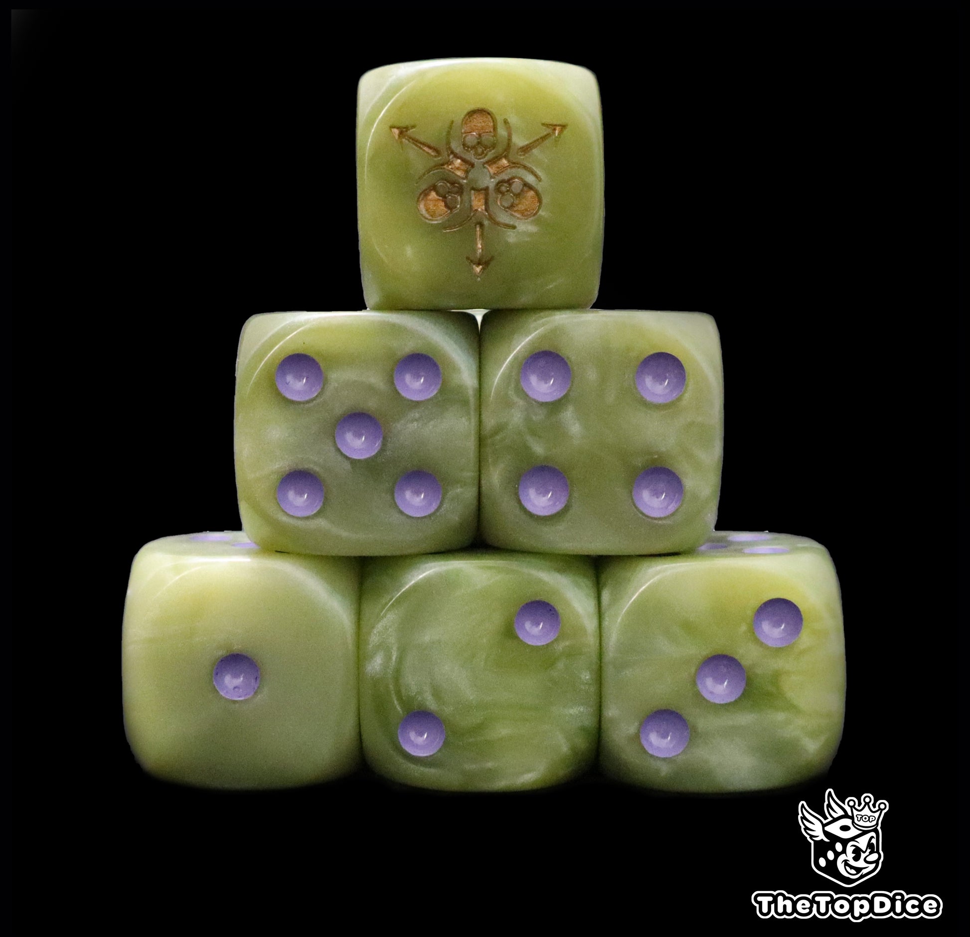 Death Guard inspired dice set for Warhammer 40k armies