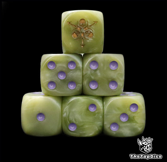 Death Guard inspired dice set for Warhammer 40k armies