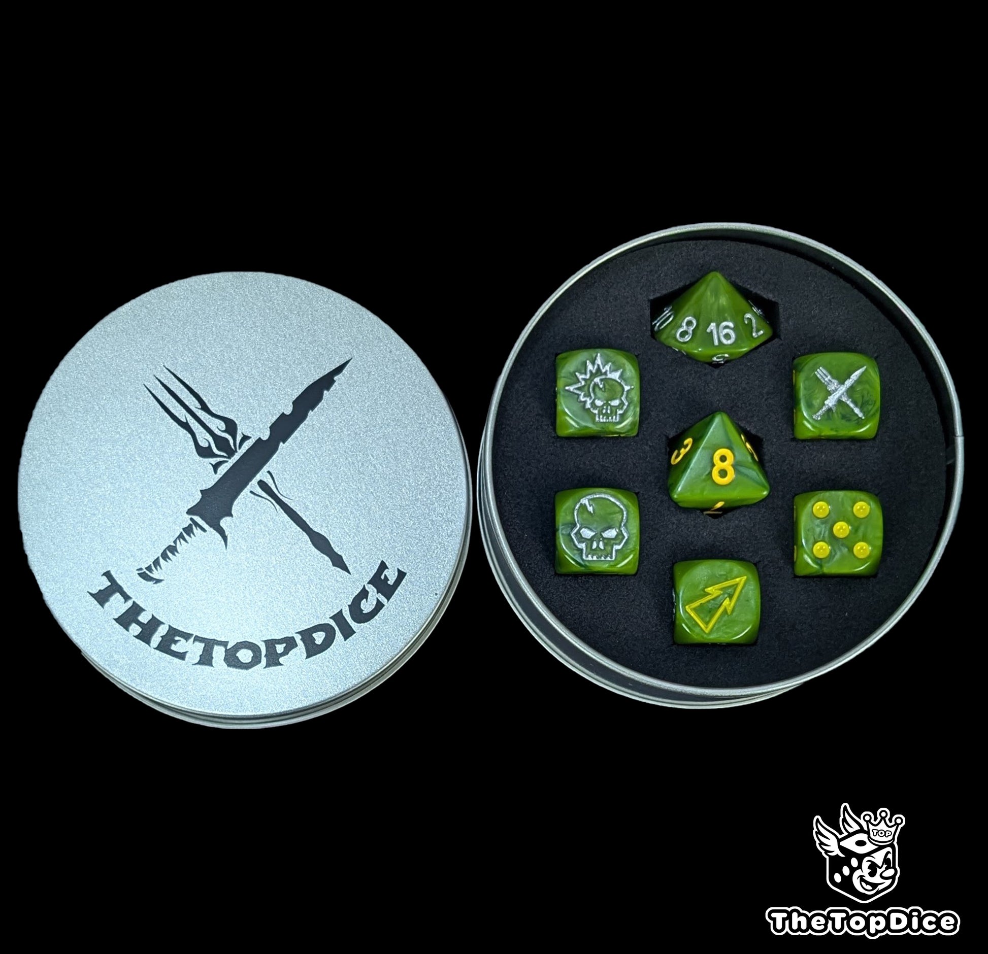Handmade halfling dice set for tabletop RPG