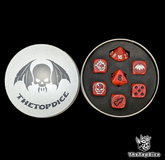 Bloody football dice inspired by vampire warbands