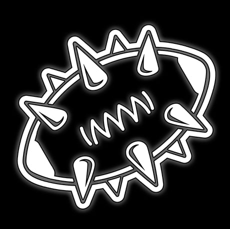 Spiked stitched ball in white on black, tile for fantasy football team 16mm block and D6 dice