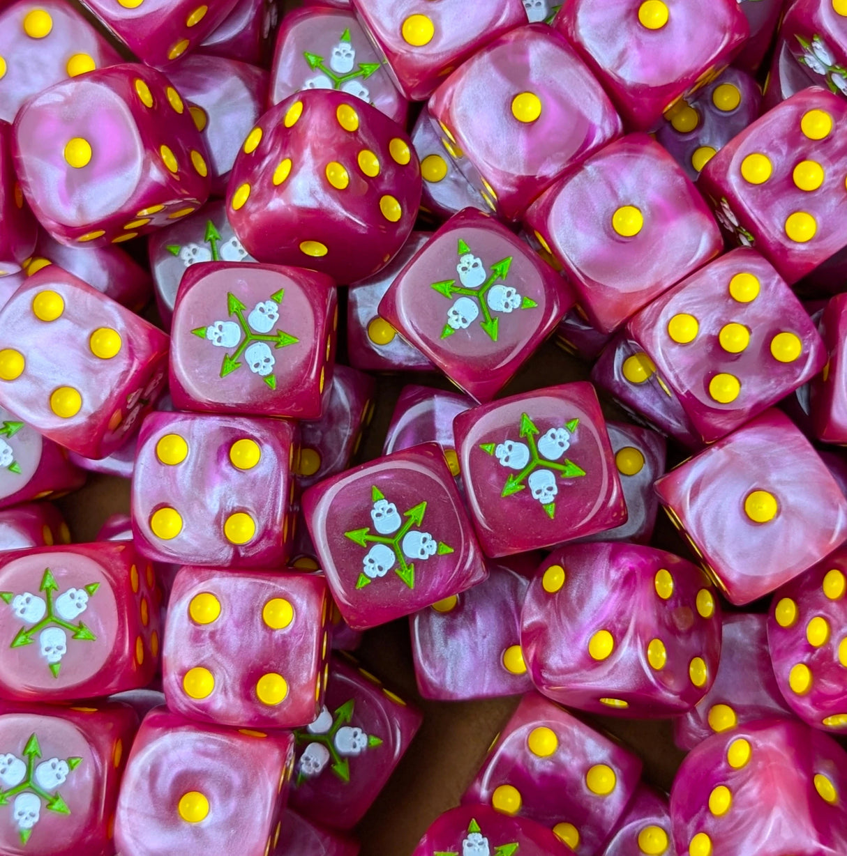 Custom resin D6 dice for sci-fi plague hosts