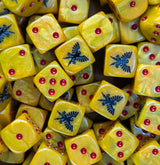 Pile of gold eagle warden 16mm D6 dice for a sci-fi guardian army
