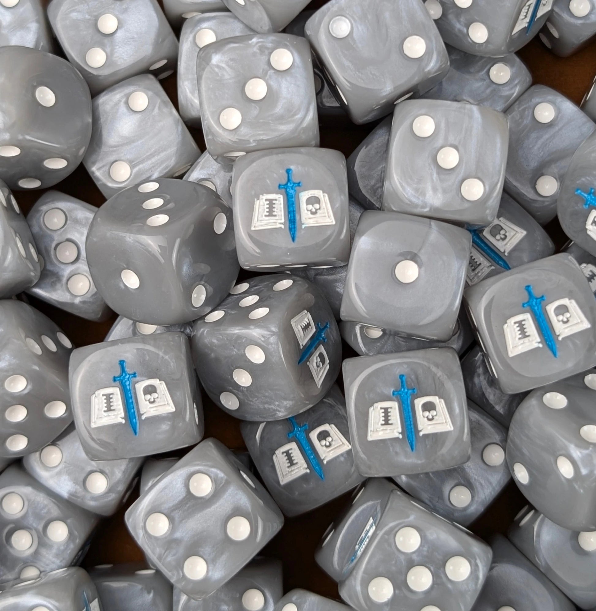Custom resin D6 dice for sci-fi demon hunter knights