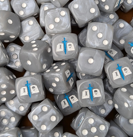 Custom resin D6 dice for sci-fi demon hunter knights